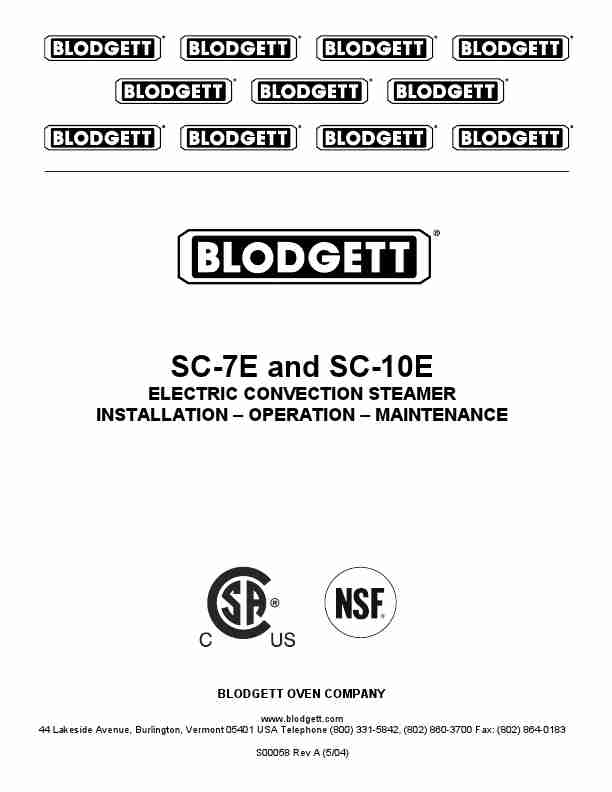 Blodgett Convection Oven SC-10E-page_pdf